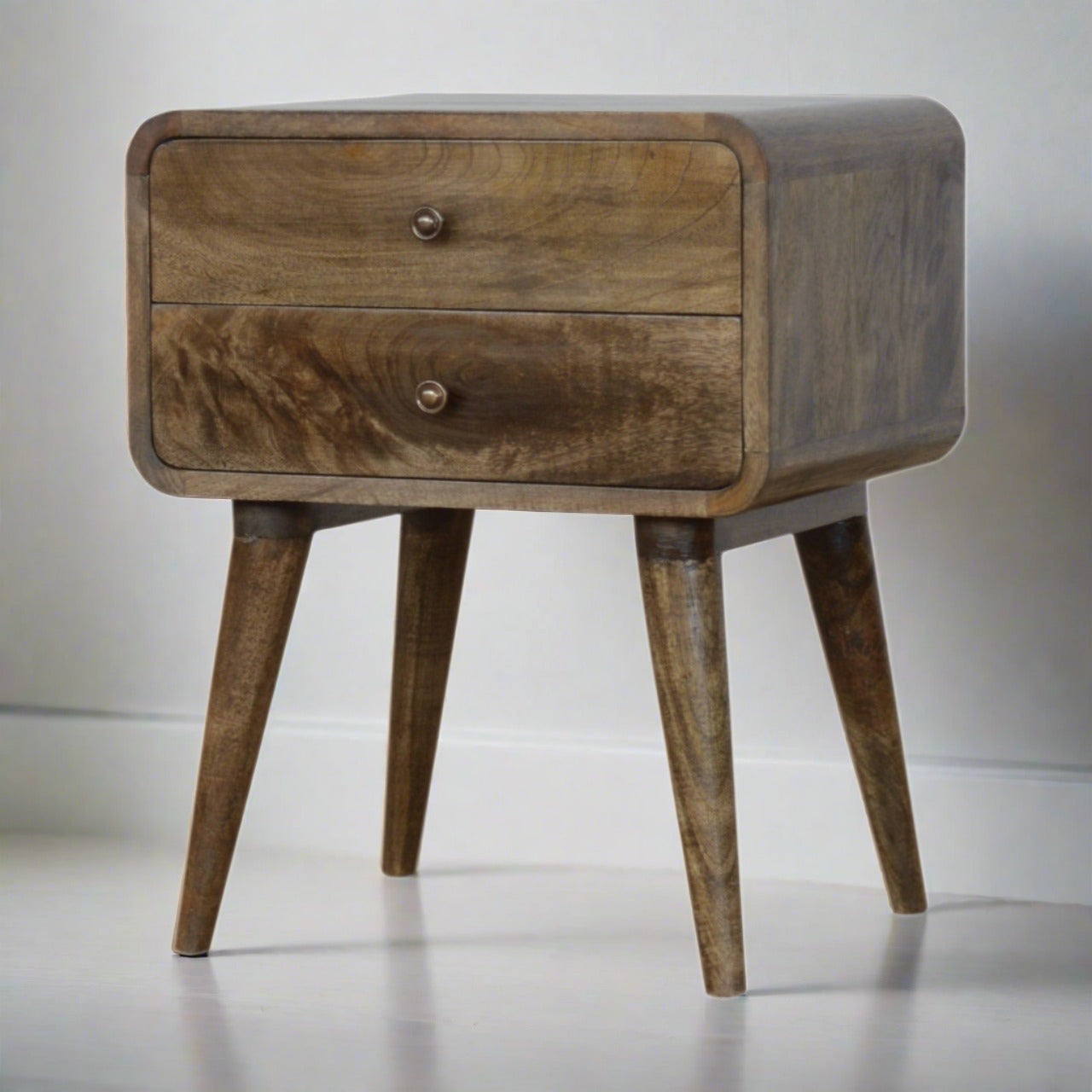 Grey-washed finish nightstand