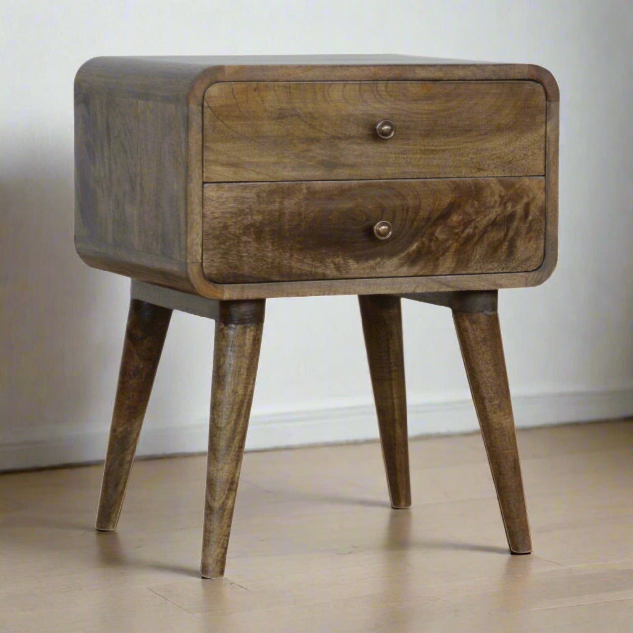 Solid mango wood bedside table