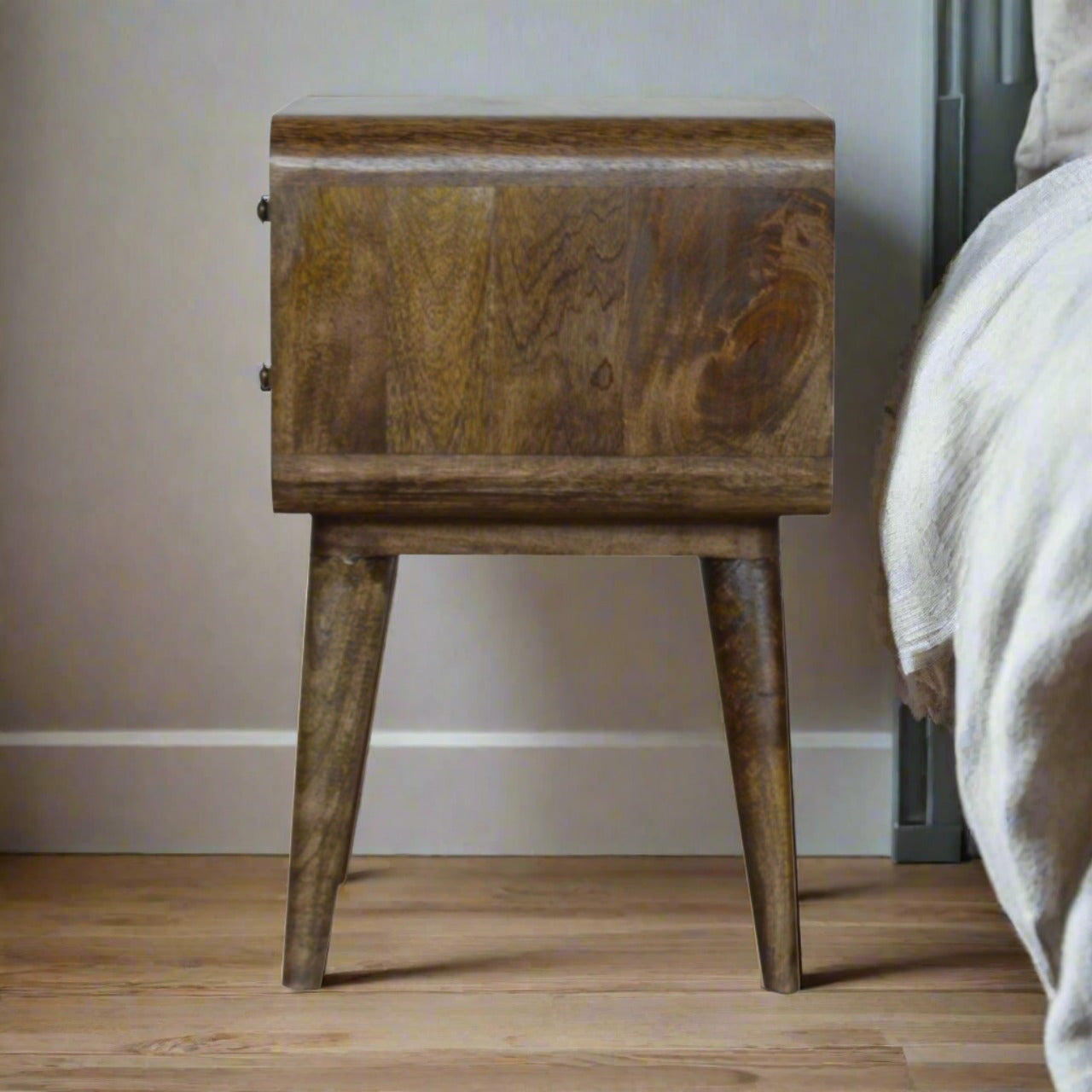 Modern grey-washed bedside table