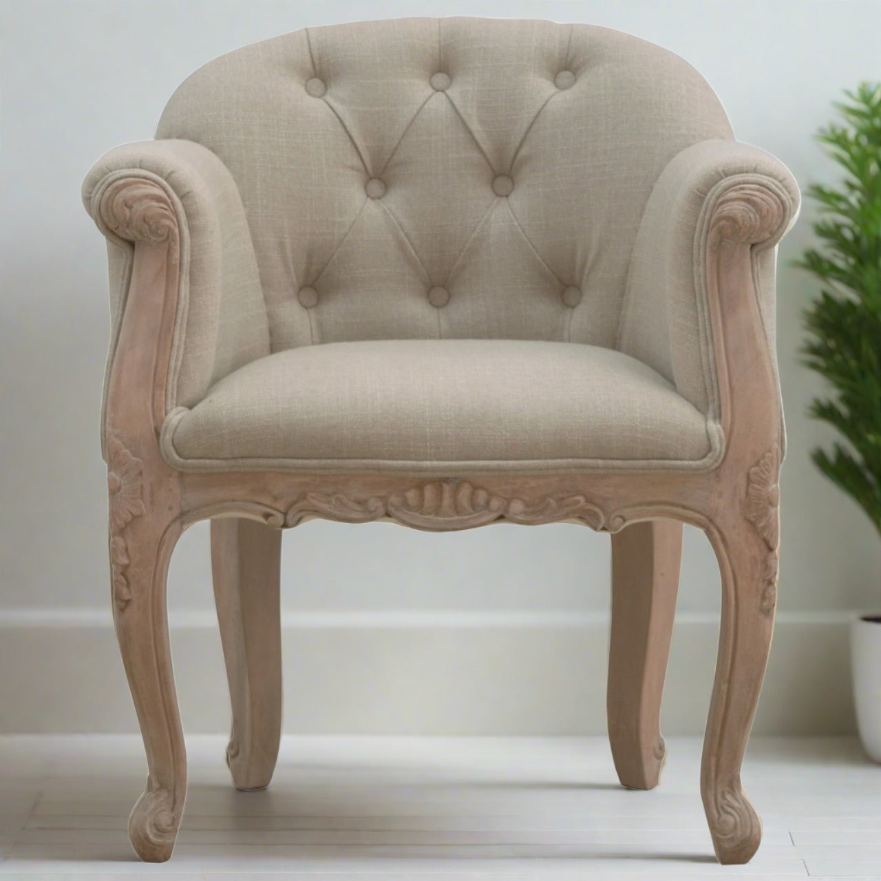 French Style Deep Button Chair