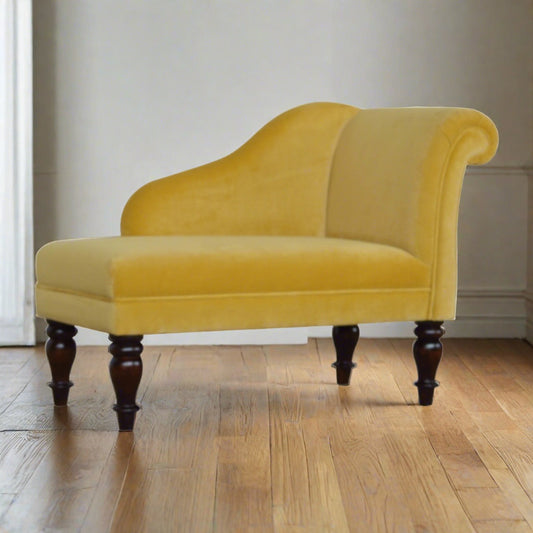 Mustard Velvet Chaise