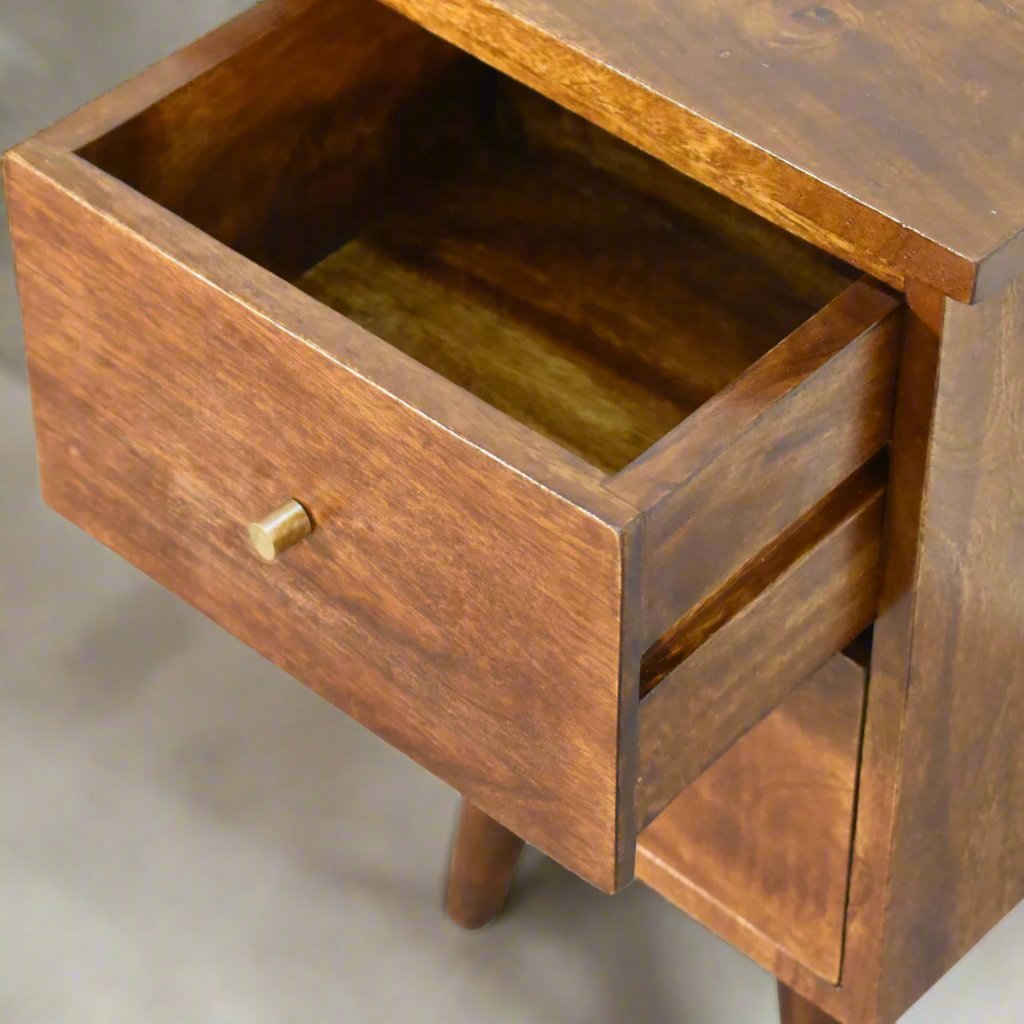 Chestnut Bedside with 2 Drawers