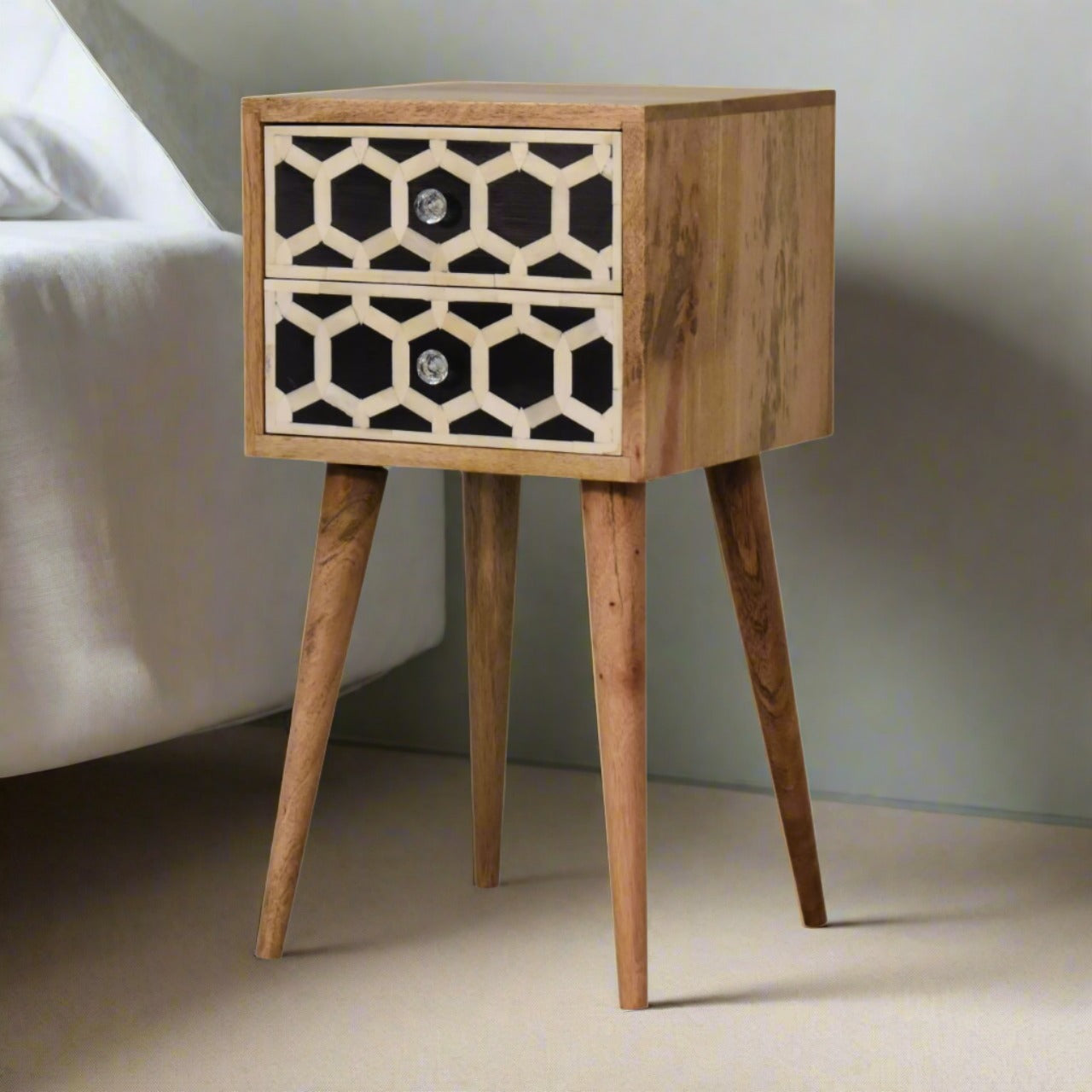 Oak finish bedside table