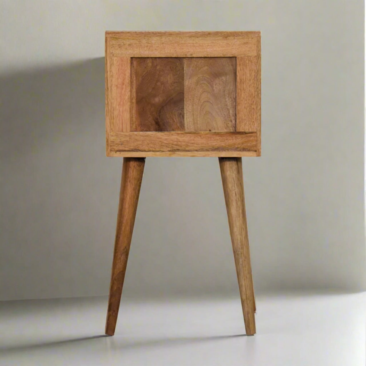 Contemporary bedside table with inlay design