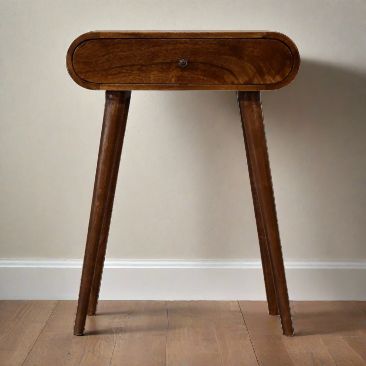 Round Chestnut Mini Console