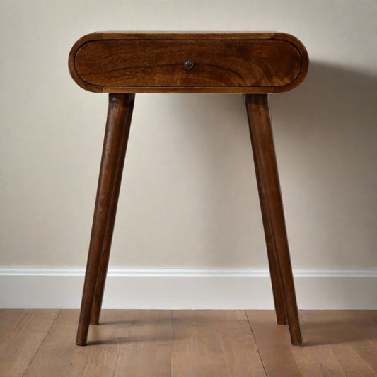 Round Chestnut Mini Console