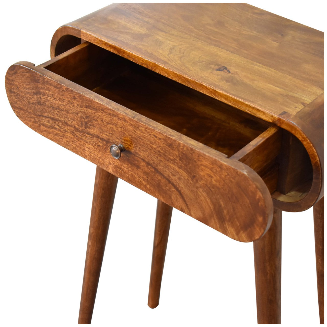 Round Chestnut Mini Console