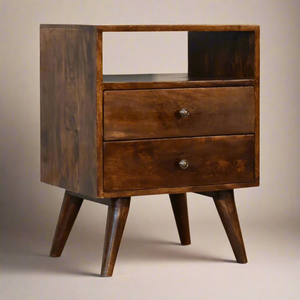 Classic Chestnut Bedside with 2 Drawers