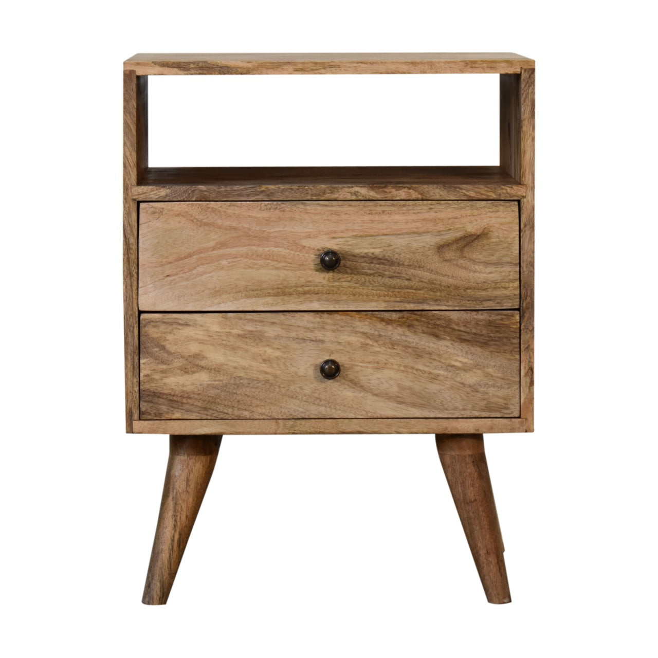 Classic Oak finish Bedside with 2 Drawers