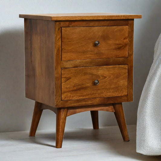 Chestnut Bedside with 2 Drawers