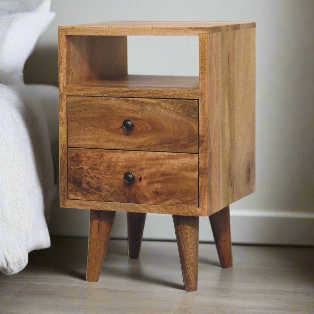 Modern wood bedside table