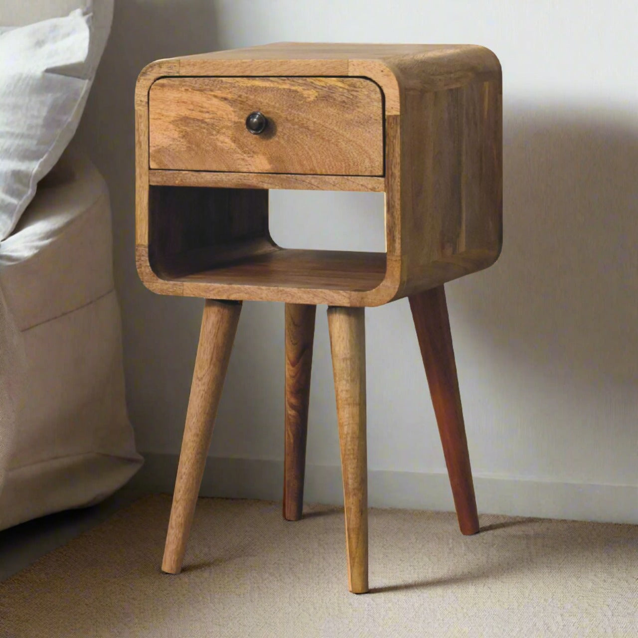 Oak finish nightstand