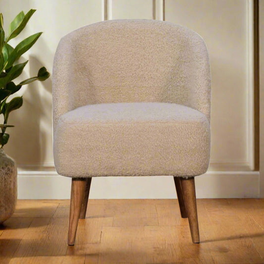 Cream Boucle Tub Chair