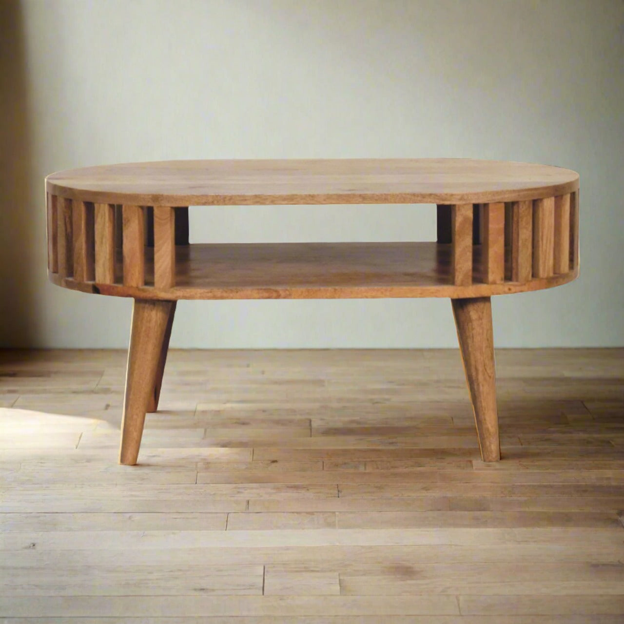 Oak finish coffee table