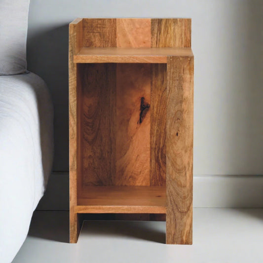 Oak Finish Box Open Bedside