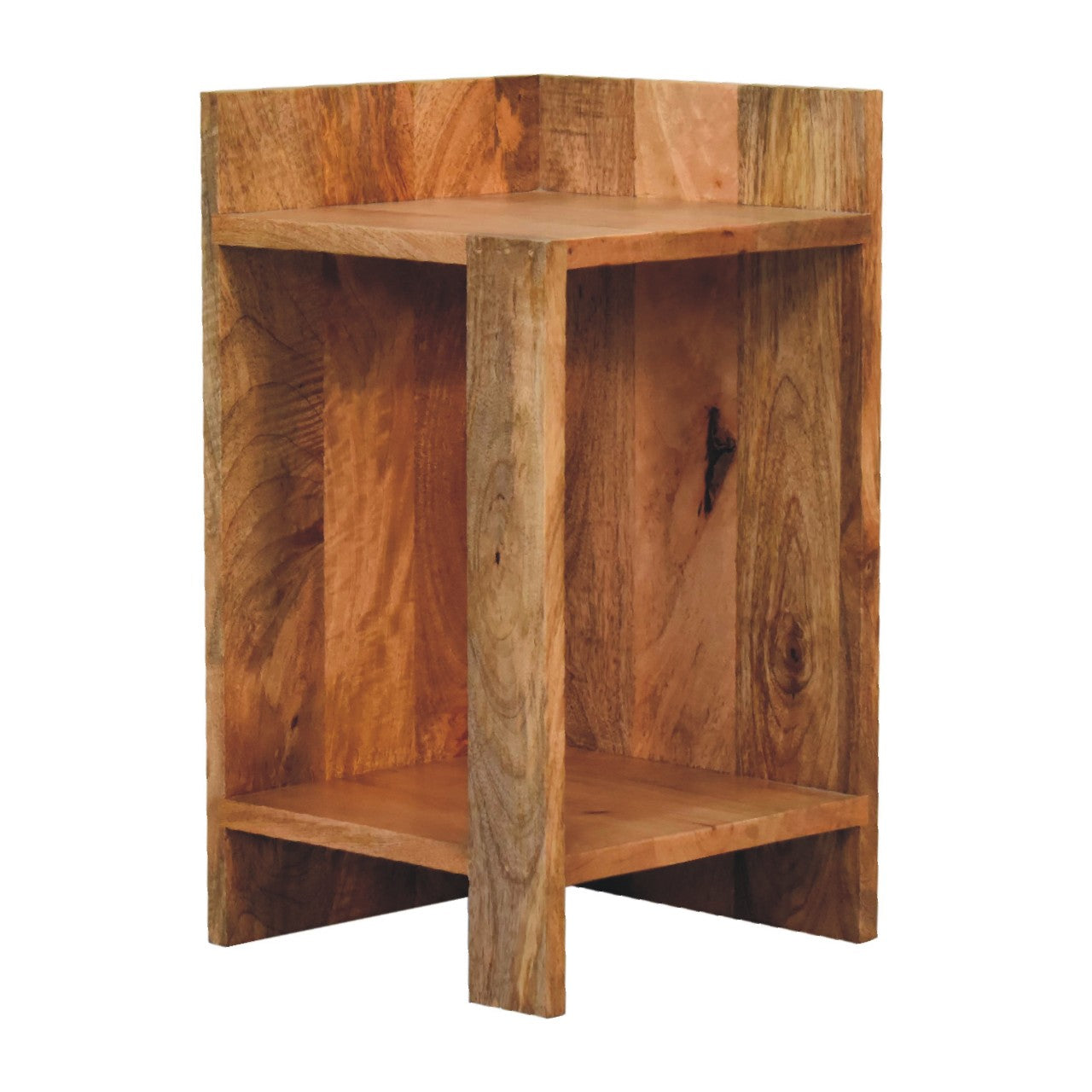 Oak Finish Box Open Bedside