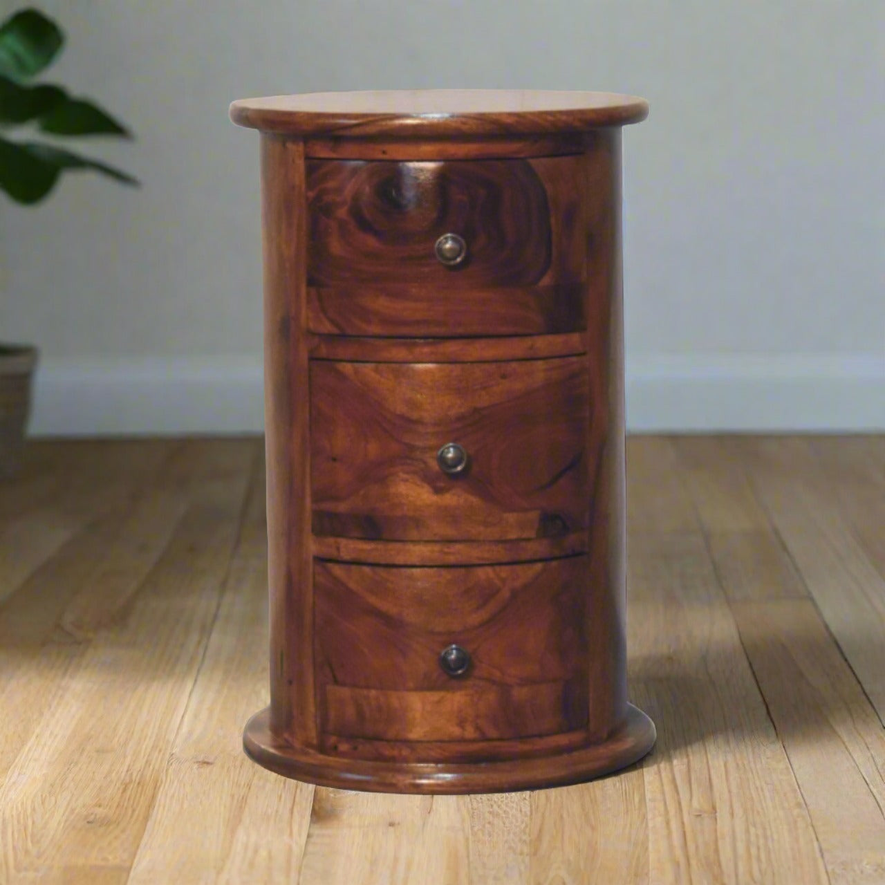 3 Drawer Chestnut Sheesham Drum