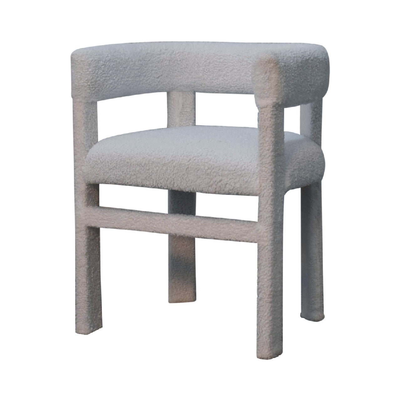 White Boucle Occasional Chair