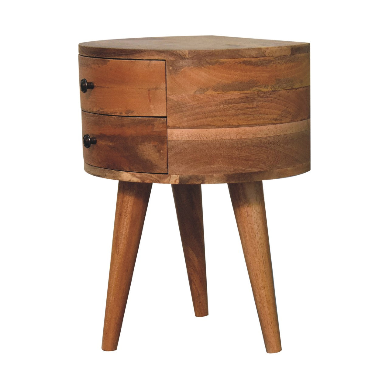 Odyssey Oak Tripod Bedside with 2 Drawers