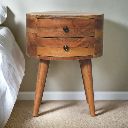 Odyssey Oak finish Bedside with 2 Drawers