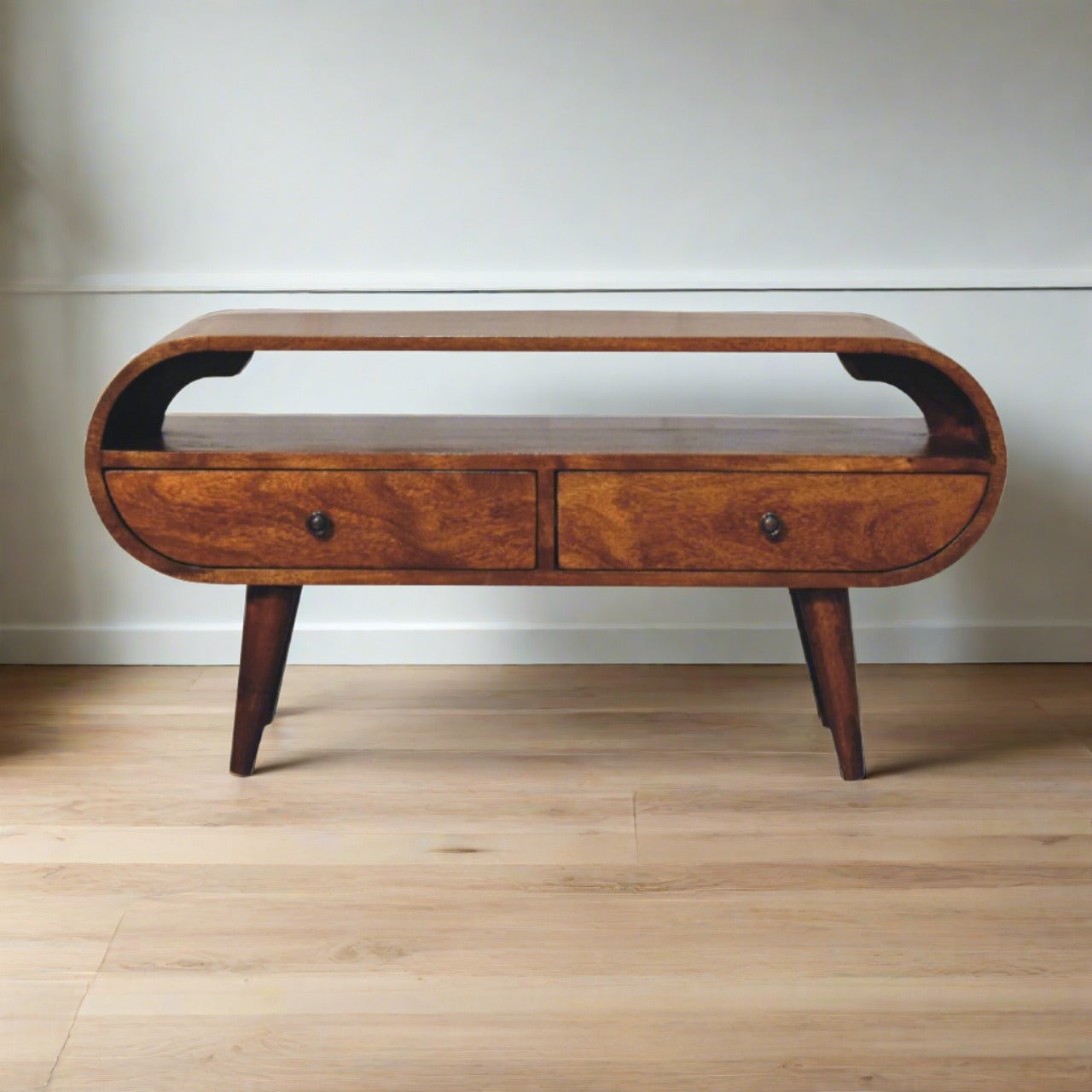 Chestnut Circular TV Unit