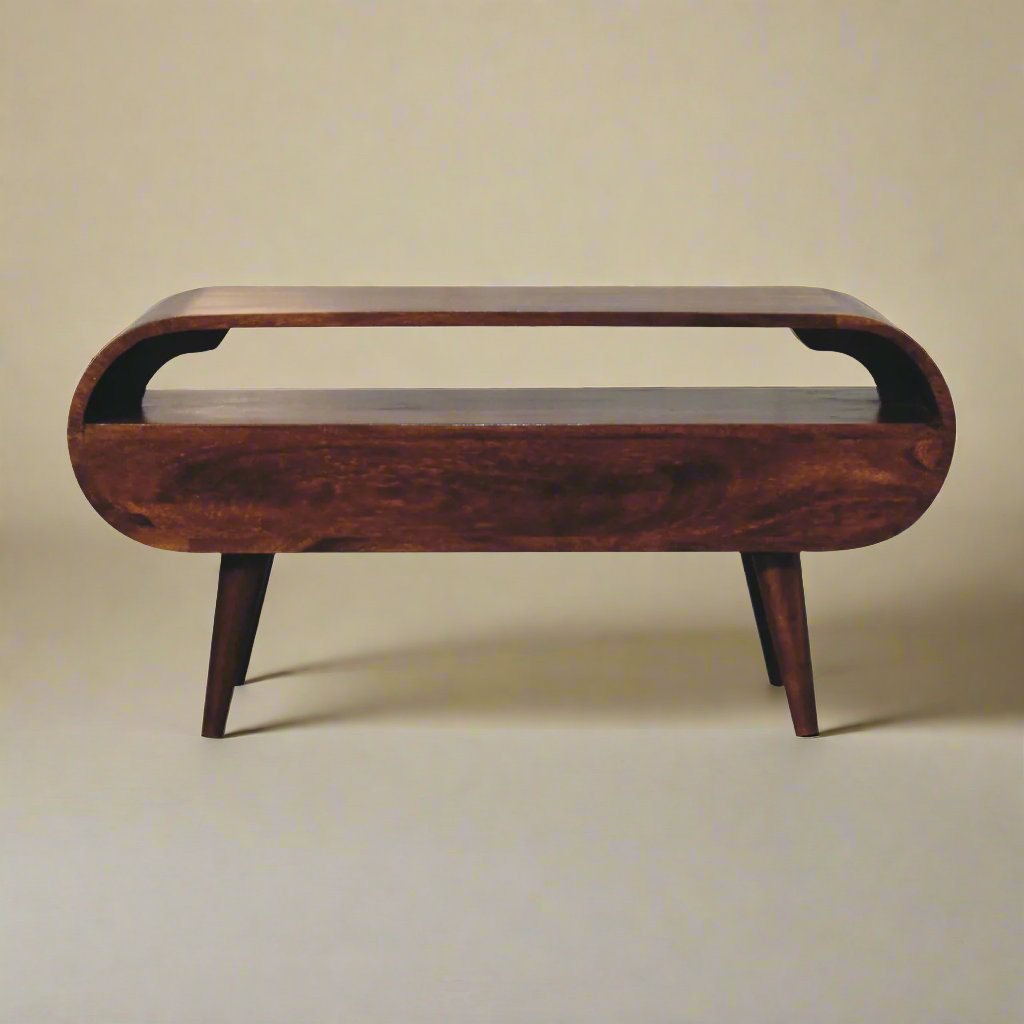 Chestnut Circular TV Unit