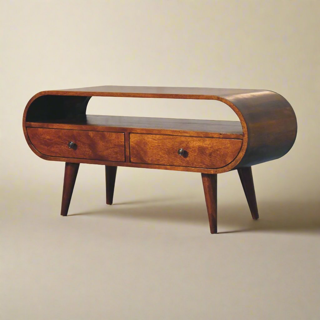 Chestnut Circular TV Unit