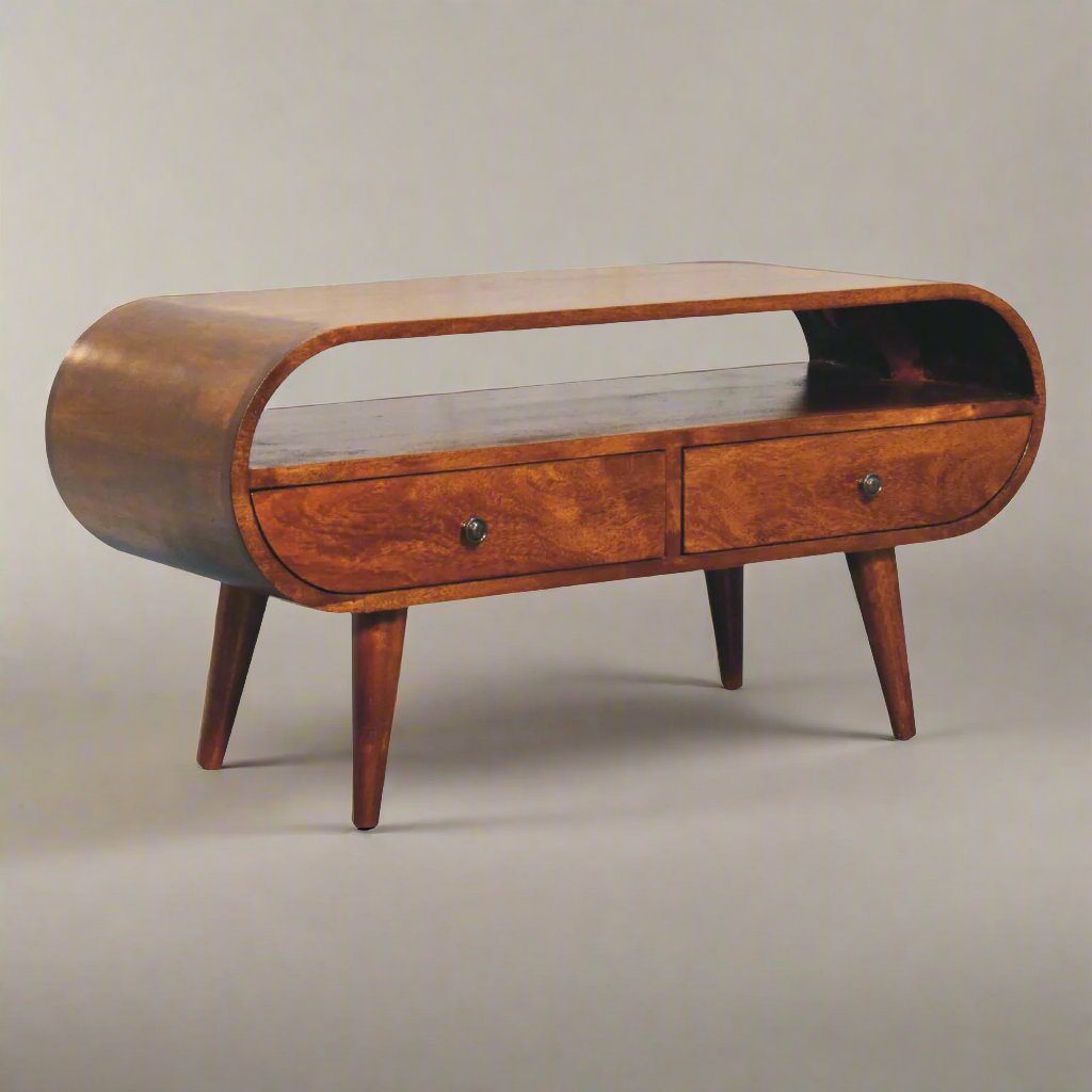 Chestnut Circular TV Unit