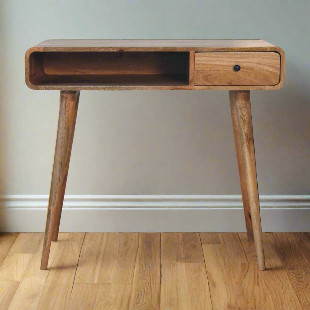 Curved Oak-ish Writing Desk