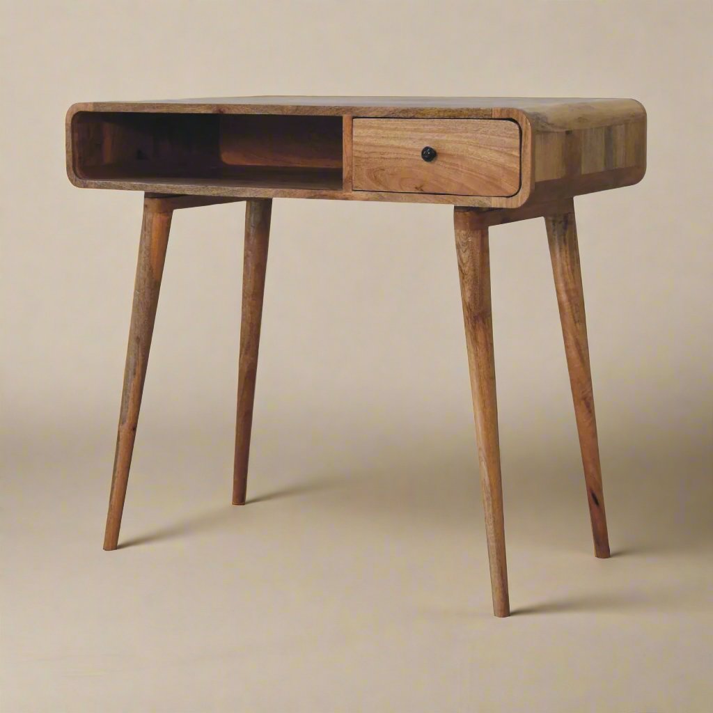 Curved Oak-ish Writing Desk