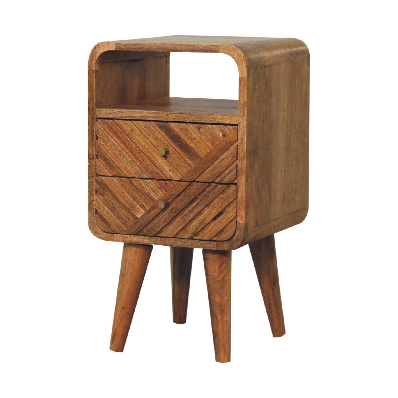 Mini Lille Curved Bedside with 2 Drawers