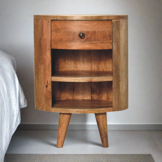 Cortez Oak Finish Bedside table with 1 Drawer