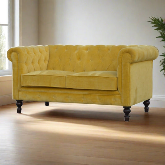 Mustard Velvet Chesterfield Sofa