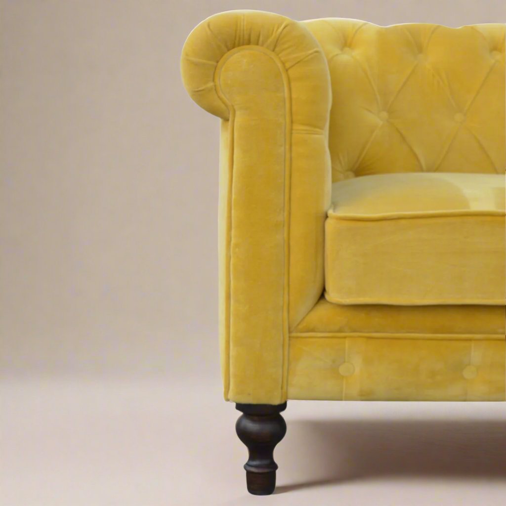 Mustard Velvet Chesterfield Sofa