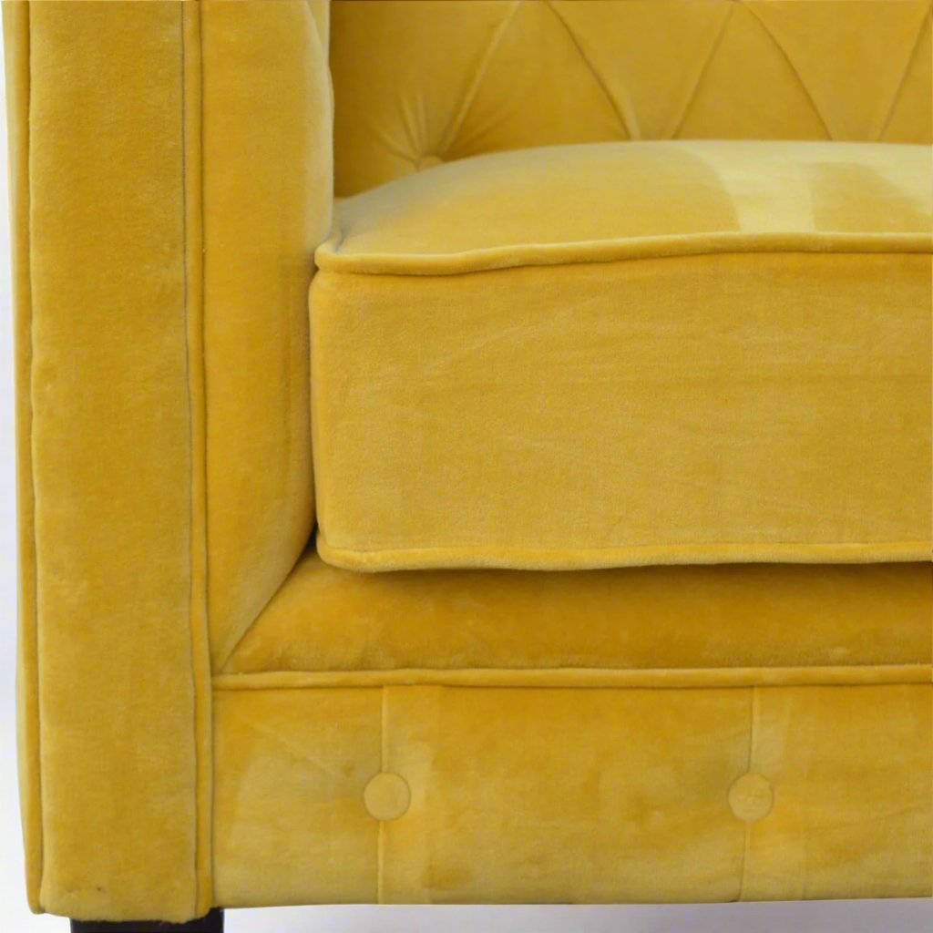 Mustard Velvet Chesterfield Sofa