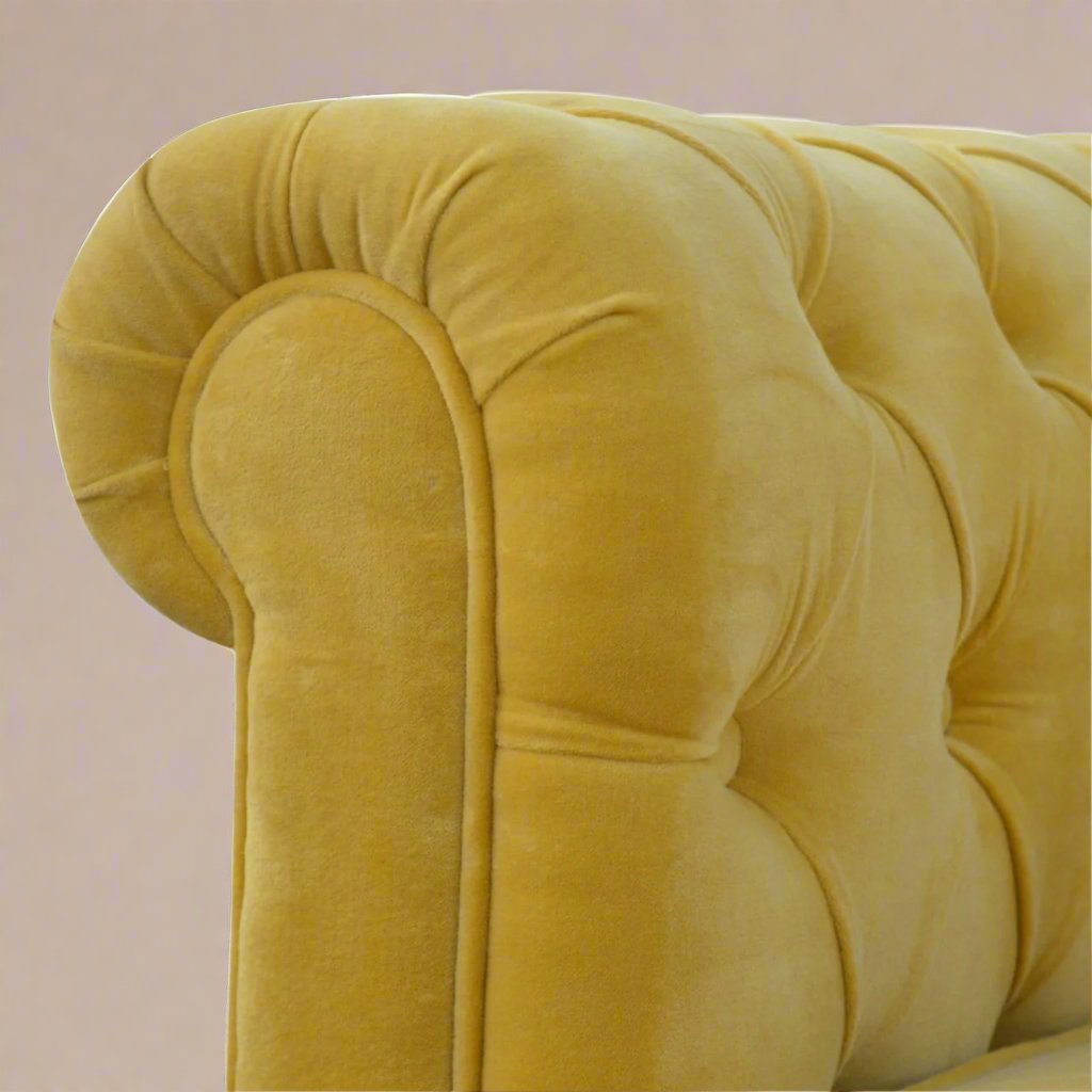 Mustard Velvet Chesterfield Sofa