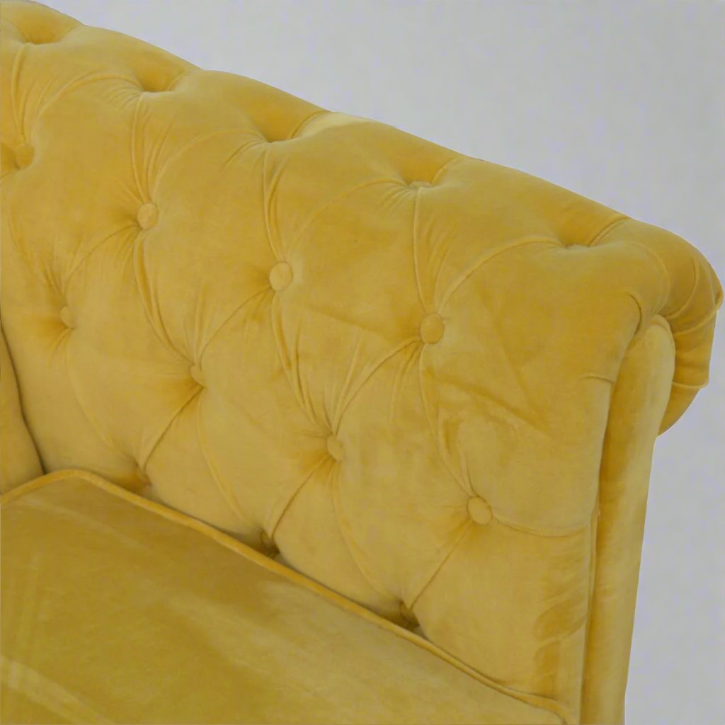 Mustard Velvet Chesterfield Sofa