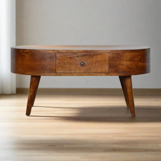 Chestnut Rounded Coffee Table