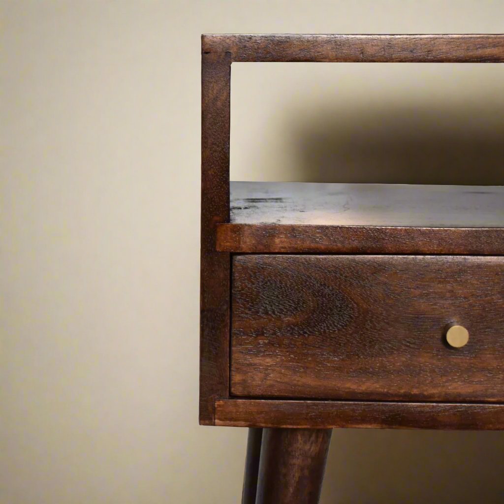 Mini Walnut Bedside table with 1 Drawer