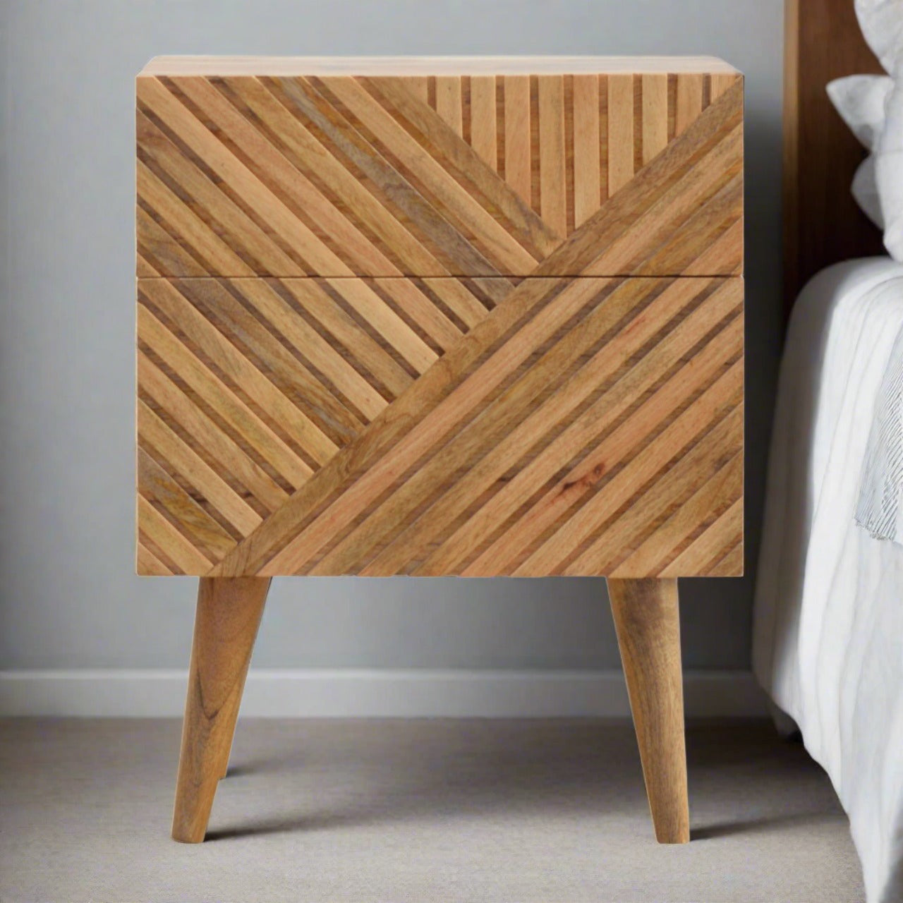 Lille 2 Drawer Bedside with 2 Drawers