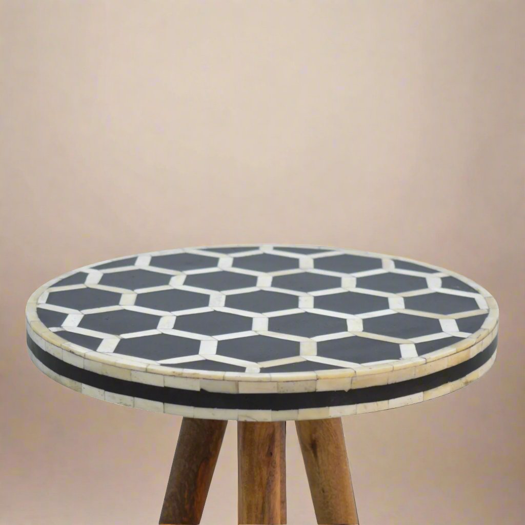 Bone Inlay End Table