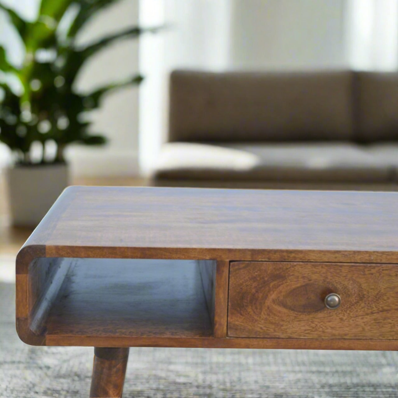 Curved Chestnut Coffee Table