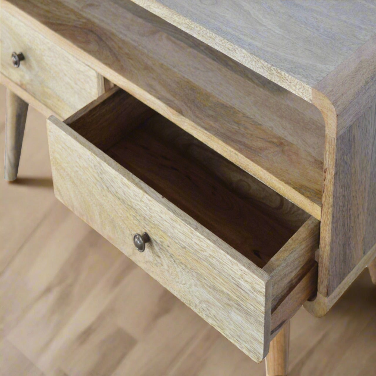 Elegant media cabinet with drawers