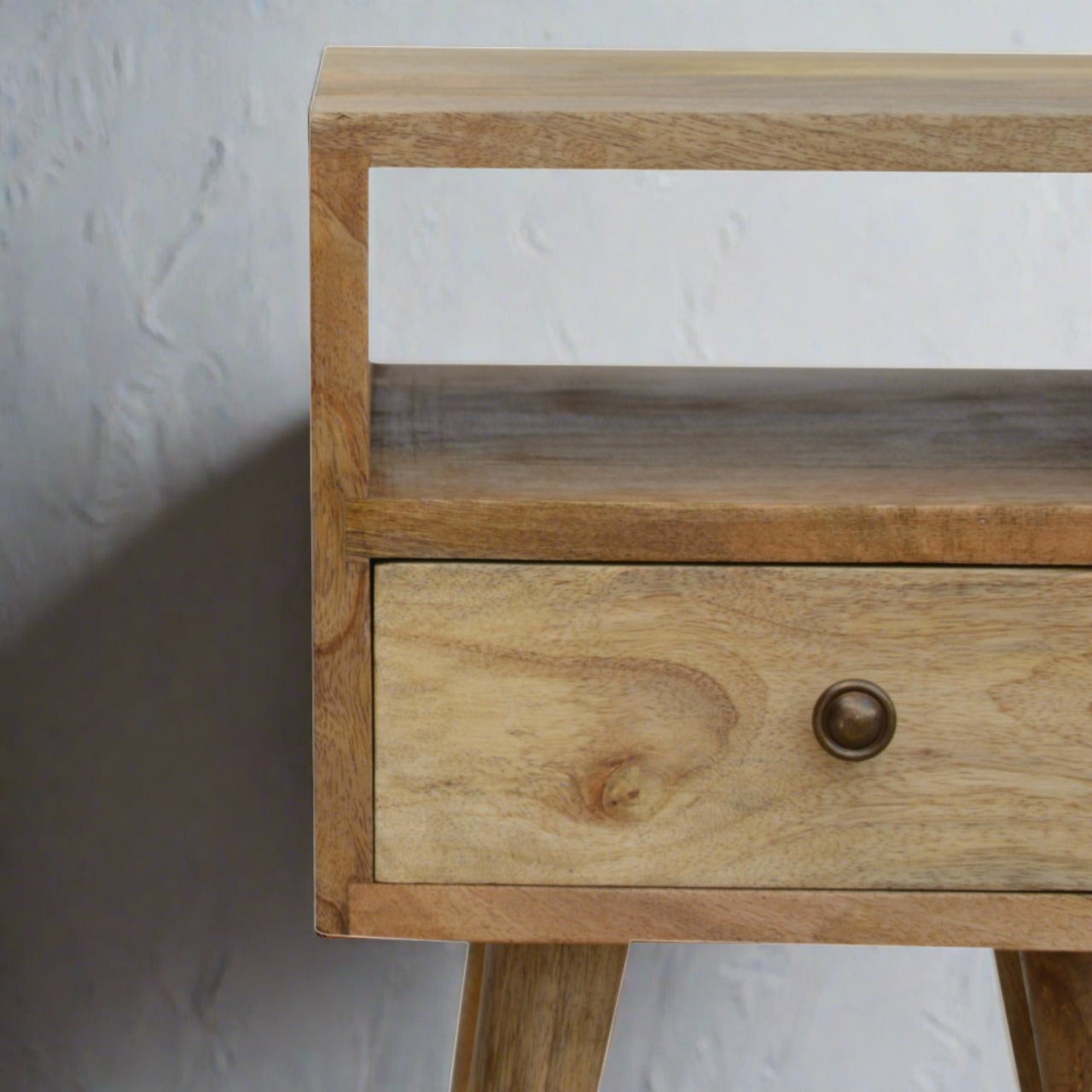 Mini Oak Finish Bedside table with 1 Drawer