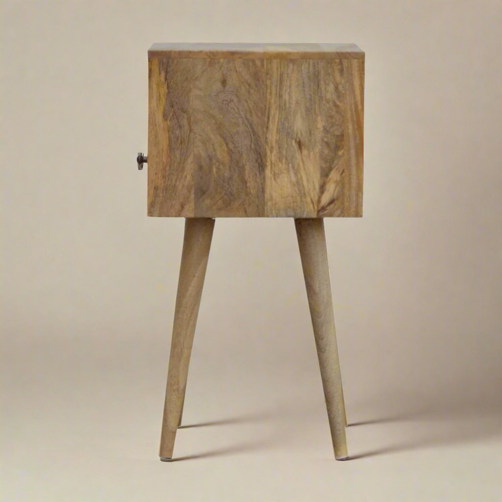 Mini Oak Finish Bedside table with 1 Drawer