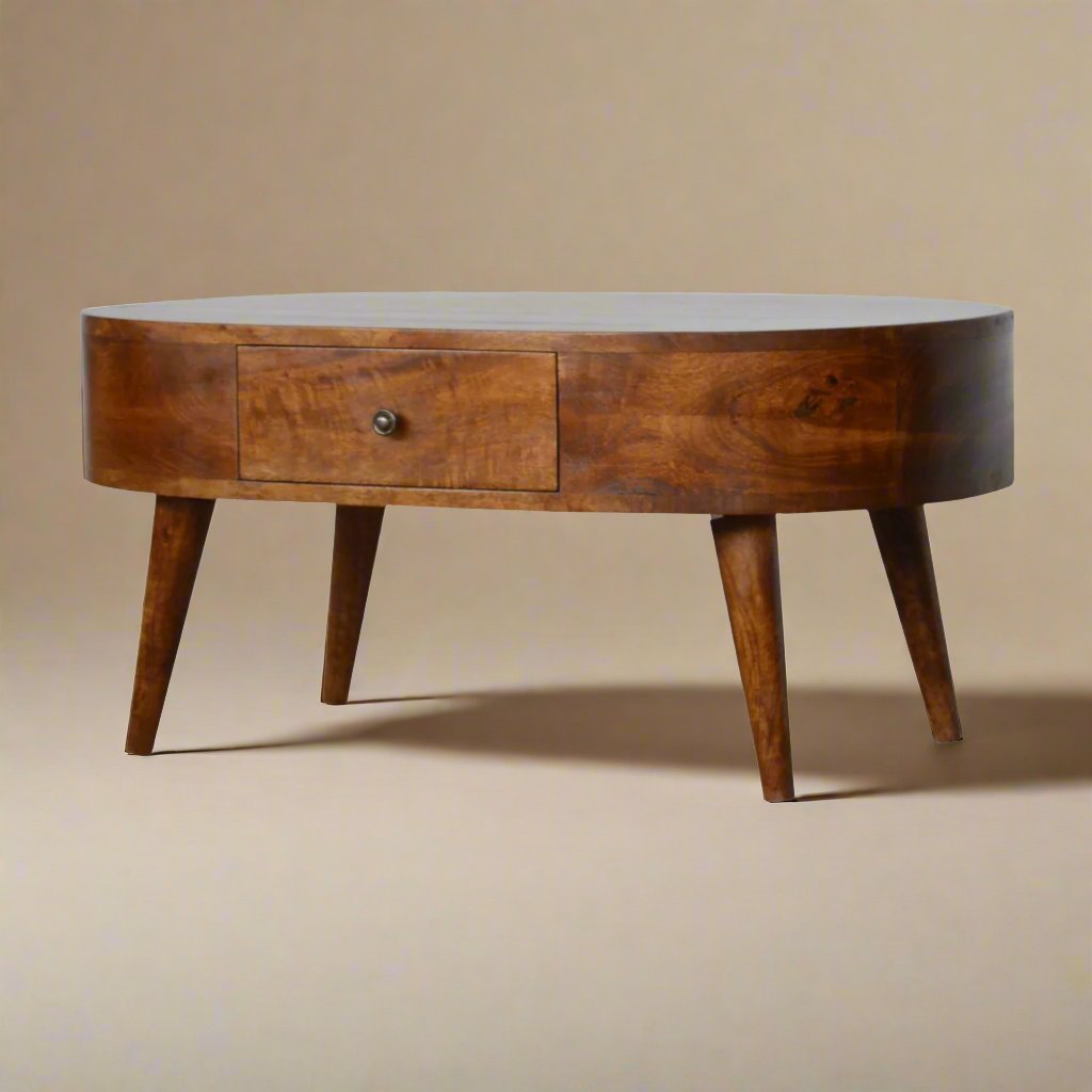 Chestnut Rounded Coffee Table