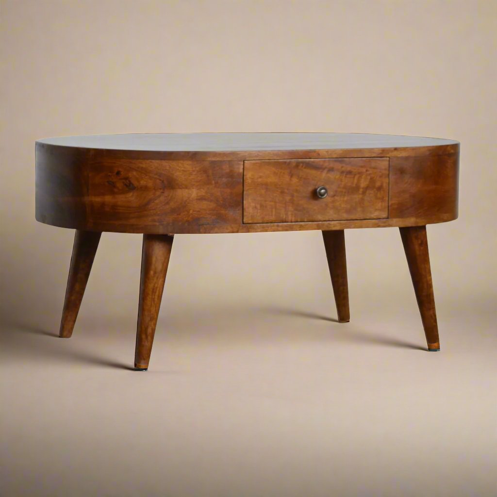 Chestnut Rounded Coffee Table