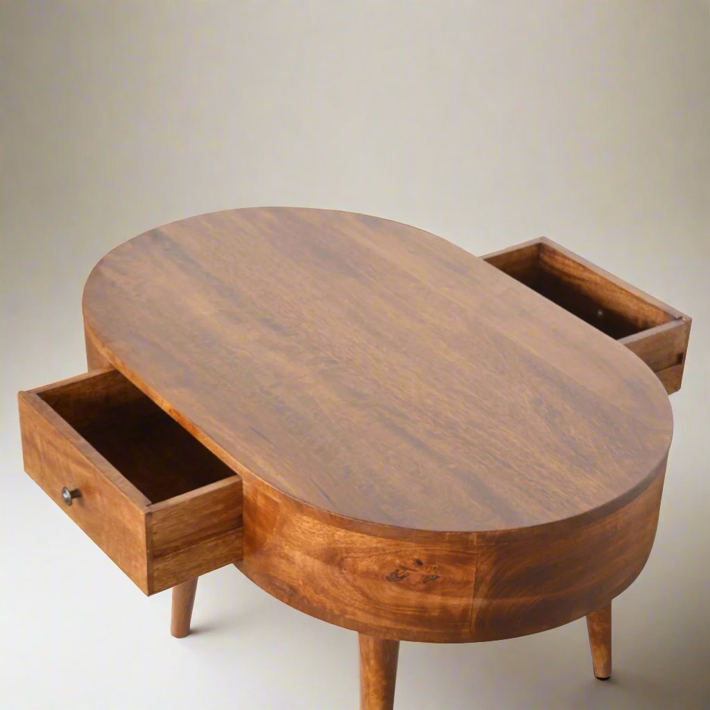 Chestnut Rounded Coffee Table